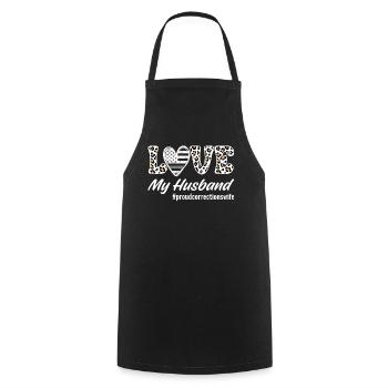 Agent correctionnel Femme de prison Love My M - Tablier de cuisine - noir - Devant - AI Model Male 185 dark (185cm)