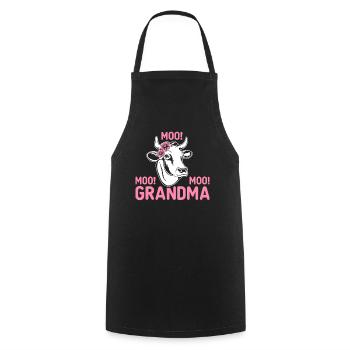 Funny Cow Cattle Heifer Moo Moo Granny - Cooking Apron - black - Front - AI Model Male 185 dark (185cm)