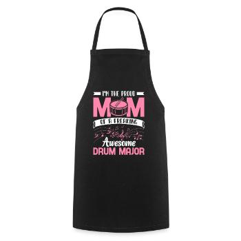 Proud Mother of a Drum Major Drummer Drum - Cooking Apron - black - Front - AI Model Male 185 dark (185cm)