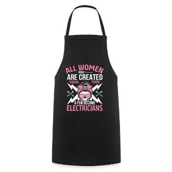 Les femmes deviennent électriciennes Électriciennes Électriciennes - Tablier de cuisine - noir - Devant - AI Model Male 185 dark (185cm)