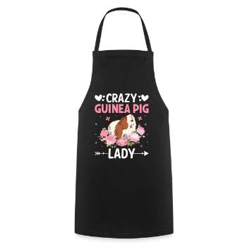 Crazy guinea pig lady - Cooking Apron - black - Front - AI Model Male 185 dark (185cm)