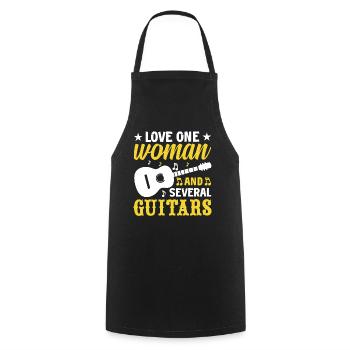 Femme Plusieurs Guitares Guitariste Fille - Tablier de cuisine - noir - Devant - AI Model Male 185 dark (185cm)