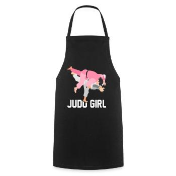 Judo Girl Martial Arts Girl - Cooking Apron - black - Front - AI Model Male 185 dark (185cm)