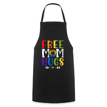 Free Mom Hugs LGBTQ Mom Pride - Tablier de cuisine - noir - Devant - AI Model Male 185 dark (185cm)