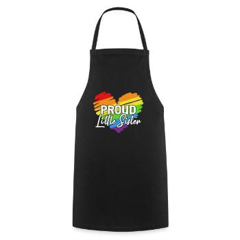 LGBTQ Sister Proud Little Sister - Cooking Apron - black - Front - AI Model Male 185 dark (185cm)