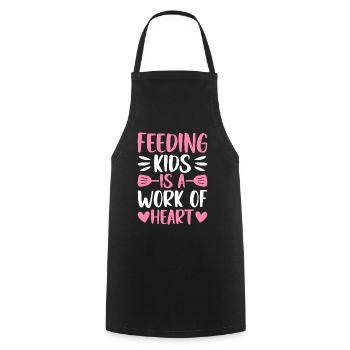 Lunch Lady Cafeteria Employee Feeding Children - Cooking Apron - black - Front - AI Model Male 185 dark (185cm)
