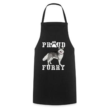 Furry Fandom Furries Fursona Proud Furry - Cooking Apron - black - Front - AI Model Male 185 dark (185cm)