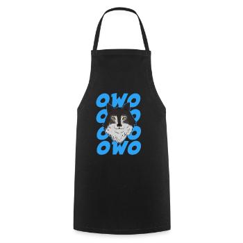Furry Fandom Pumpkins Fursona Owo - Cooking Apron - black - Front - AI Model Male 185 dark (185cm)