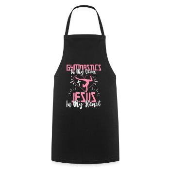 Gymnastics Veins Jesus In My Heart Gymnast Girl - Cooking Apron - black - Front - AI Model Male 185 dark (185cm)
