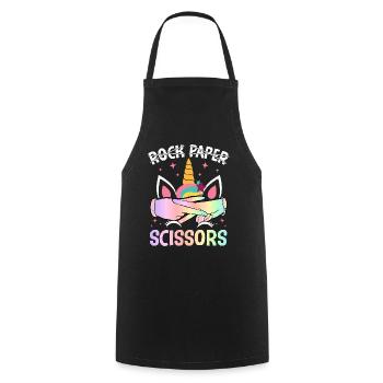 Funny Lesbian Pride LGBTQ Rock Paper Scissors - Cooking Apron - black - Front - AI Model Male 185 dark (185cm)