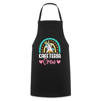 Cafeteria Crew Lunch Lady Illustration for - Cooking Apron - black - Front - AI Model Male 185 dark (185cm)
