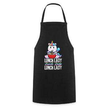 Lunch Lady Cafeteria Crew Design pour - Tablier de cuisine - noir - Devant - AI Model Male 185 dark (185cm)