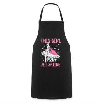 This Girl Loves Jet Skiing Skiers - Cooking Apron - black - Front - AI Model Male 185 dark (185cm)