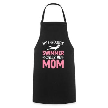Natation Ma nageuse préférée m’appelle maman - Tablier de cuisine - noir - Devant - AI Model Male 185 dark (185cm)