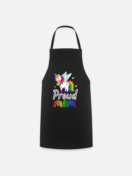 Proud Mom LGBTQ Pride Equality Regenbogenflagge - Förkläde - svart
