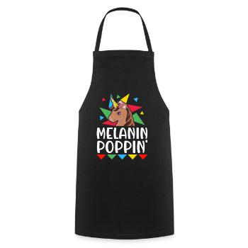 Melanin Poppin Brown Skin Black History - Cooking Apron - black - Front - AI Model Male 185 dark (185cm)