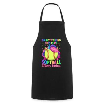 This Is My Softball Mom Voice Female - Cooking Apron - black - Front - AI Model Male 185 dark (185cm)