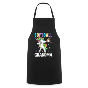 Softball Grandma Femme Joueuse De Softball Graphique - Tablier de cuisine - noir - Devant - AI Model Male 185 dark (185cm)