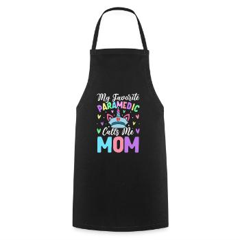Favorite Paramedic Calls Me Mom Female - Cooking Apron - black - Front - AI Model Male 185 dark (185cm)