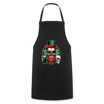 Crâne de lutin - Saint-Patrick - Irlande - Tablier de cuisine - noir - Devant - AI Model Male 185 dark (185cm)
