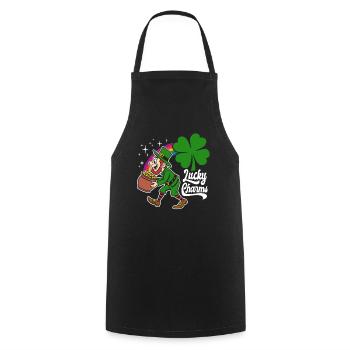 Porte-bonheur - Lutin - Saint-Patrick - Tablier de cuisine - noir - Devant - AI Model Male 185 dark (185cm)