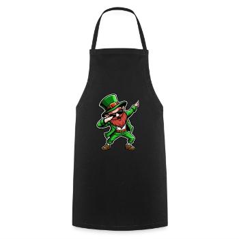 Dabbing Leprechaun - Saint-Patrick - Irlande - Tablier de cuisine - noir - Devant - AI Model Male 185 dark (185cm)