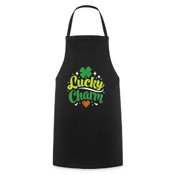 Porte-bonheur - Saint-Patrick - Irlande - Tablier de cuisine - noir - Devant - AI Model Male 185 dark (185cm)
