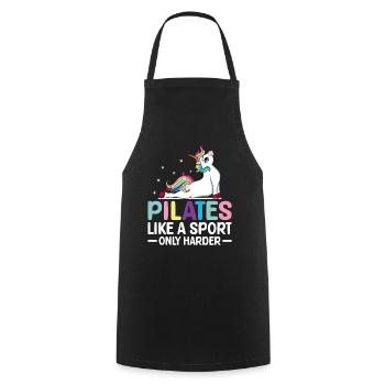 Pilates wie ein Sport, nur härter Pilates-Trainer - Kochschürze - Schwarz - Vorne - AI Model Male 185 dark (185cm)