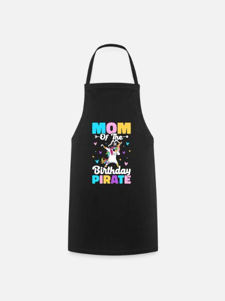 Maman de l’anniversaire Pirate Pirates Anniversaire Pirate - Tablier de cuisine - noir