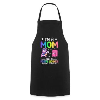 I'm A Mom And A Postal Worker Postal Service Mail - Cooking Apron - black - Front - AI Model Male 185 dark (185cm)