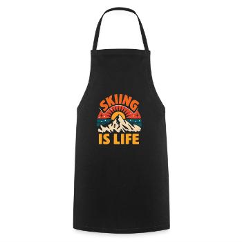 Skiing is Life - Ski, Après Ski, Winter Sports - Cooking Apron - black - Front - AI Model Male 185 dark (185cm)