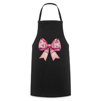 Coquette Bow Ribbon Raquette de Badminton - Tablier de cuisine - noir - Devant - AI Model Male 185 dark (185cm)