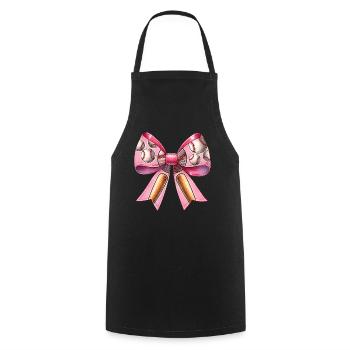Coquette Bow Baseball Muster Bat Spieler rosa - Kochschürze - Schwarz - Vorne - AI Model Male 185 dark (185cm)
