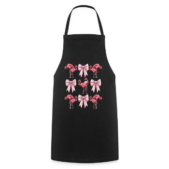 Coquette Bow Flamingo Mother's Day Band Mom Girl - Cooking Apron - black - Front - AI Model Male 185 dark (185cm)