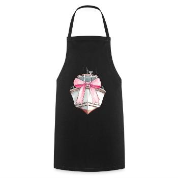 Coquette Bow Boating Capitaine Boater Ribbon - Tablier de cuisine - noir - Devant - AI Model Male 185 dark (185cm)