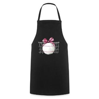 Coquette noeud Fistball Net Fête des Mères Ruban Rose - Tablier de cuisine - noir - Devant - AI Model Male 185 dark (185cm)