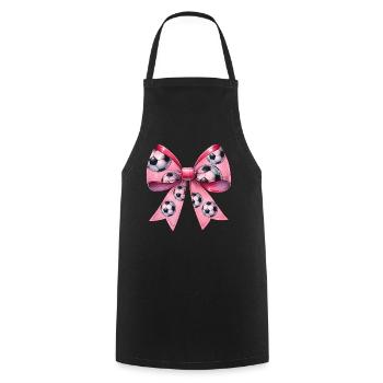 Coquette Bow Soccer Ballon Motif Fête des Mères - Tablier de cuisine - noir - Devant - AI Model Male 185 dark (185cm)
