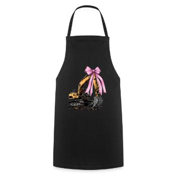 Coquette Bow Baggerführer Bau HEO - Kochschürze - Schwarz - Vorne - AI Model Male 185 dark (185cm)