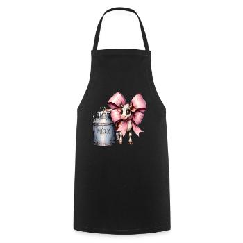 Coquette Bow Kuh Landwirt Milch Milchviehhalter - Kochschürze - Schwarz - Vorne - AI Model Male 185 dark (185cm)