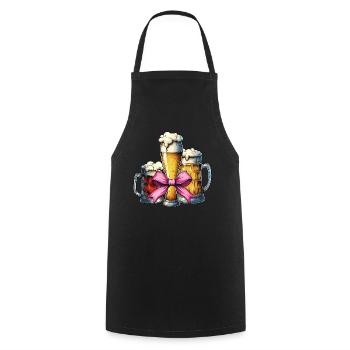 Coquette Bow Craft Beer Mother's Day Brewery - Cooking Apron - black - Front - AI Model Male 185 dark (185cm)