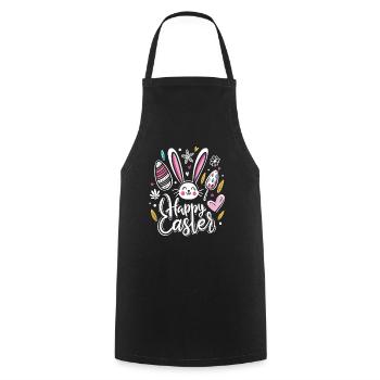 Happy Easter - Easter Bunny - Easter Egg - Gift - Cooking Apron - black - Front - AI Model Male 185 dark (185cm)