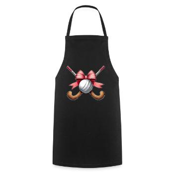 Coquette Bow Hockey sur gazon bâton balle fête des mères - Tablier de cuisine - noir - Devant - AI Model Male 185 dark (185cm)
