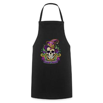 Mardi Gras - Karneval - Totenkopf - Geschenk - Kochschürze - Schwarz - Vorne - AI Model Male 185 dark (185cm)