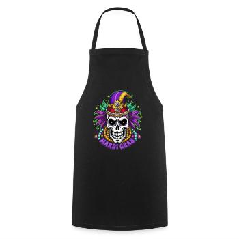 Mardi Gras - Karneval - Totenkopf - Geschenk - Kochschürze - Schwarz - Vorne - AI Model Male 185 dark (185cm)