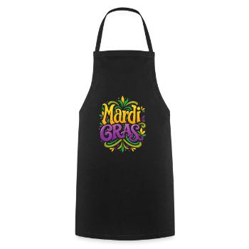 Mardi Gras - Karneval - Kostüm - Geschenk - Kochschürze - Schwarz - Vorne - AI Model Male 185 dark (185cm)