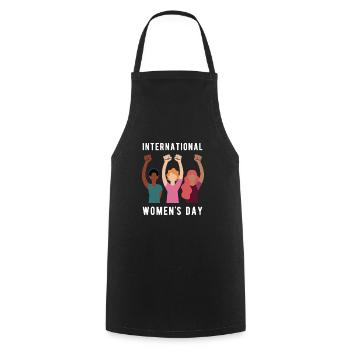 Journée internationale de la femme - Cadeau - Tablier de cuisine - noir - Devant - AI Model Male 185 dark (185cm)