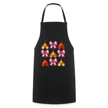 Coquettish Bow Circus Carnival Pink Bow - Cooking Apron - black - Front - AI Model Male 185 dark (185cm)