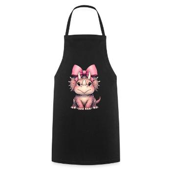 Coquette Arc Triceratops Dinosaure Rose - Tablier de cuisine - noir - Devant - AI Model Male 185 dark (185cm)