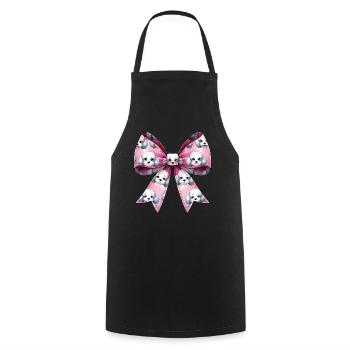 Coquette Bow Poodle Dog Mom Pattern Pink - Cooking Apron - black - Front - AI Model Male 185 dark (185cm)