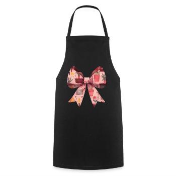 Coquette Bow Gardening Gardener Plants Pattern - Cooking Apron - black - Front - AI Model Male 185 dark (185cm)
